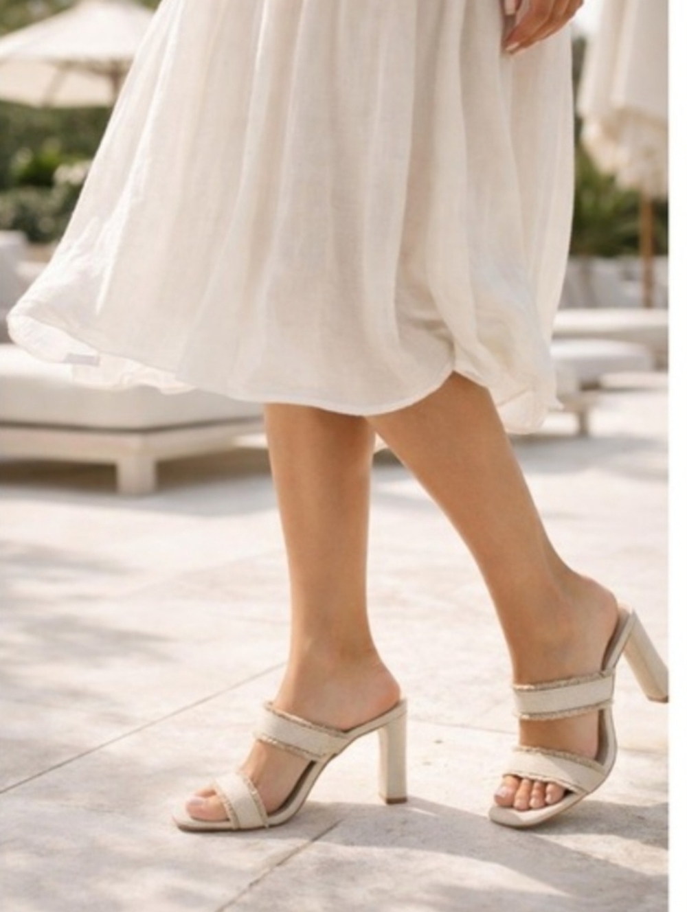 SCHUTZ Amely Double Strap Heel - Oyster
